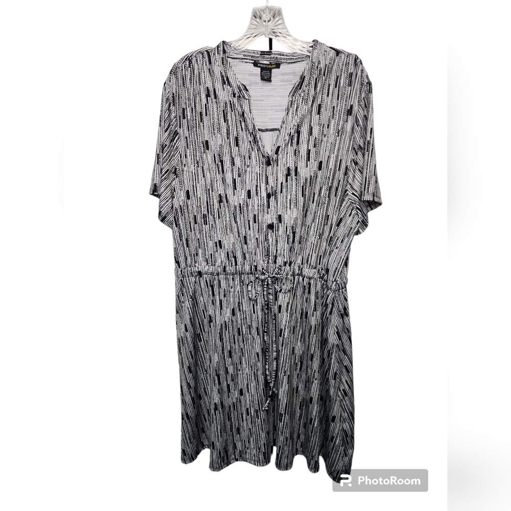 😍 Robert Louis Women's Black and White Dress Size 3X 😍
